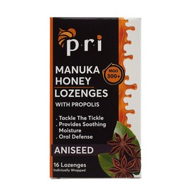 P.R.I Manuka Honey Lozenges with Propolis, Aniseed Cough Drops, Natural Throat Drops, MGO 300+ Certified (16 Count)