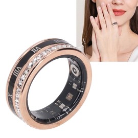 Ring for Women Men, Ti Steel Roman Numerals Rotatable Health Tracker Ring with Exercise Monitoring, Magnetic Fast Charging Activity & Fitness Trackers (9)