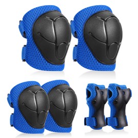 Knee Pads Children's Pad Set Inline Protectors 6 in 1 Professional Protective Equipment for 3-7 Years Children Elbow Pads Wrist Guards Protectors Adjustable for Skateboard Scooter Skating Driving