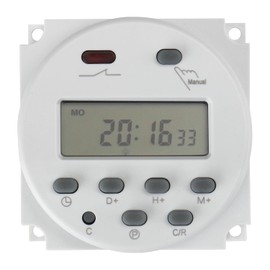 Baomain - Temporizador programable LCD digital CN101C Entrada 12V Salida 12V DC/AC 16A SPST Soporte 28 veces programa semanal diario inte...