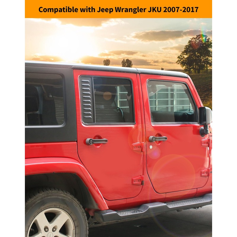 Hoolcar Rear Door Window Decals Aluminum Alloy Glass Panel Cover