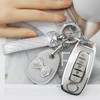 Rayslesan Key Fob Cover with Leather Holder Compatible with Airtag/RFID,Compatible