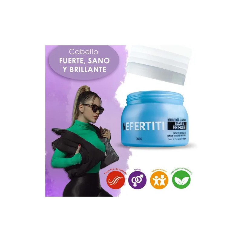 Mascarilla Para Cabello Con Cola De Caballo Nefertiti 350gr