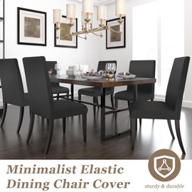 GLGHMH 4 Pack Premium Dining Chair Covers, Black Stretch Removable Washable Seat Covers, Stretch Dining Chair Slipcovers for Dining Room Restaurant Hotel Banquet Party