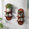Walasis 22in Walnut Boho Floating Shelf with Ledge，Mid Century Modern