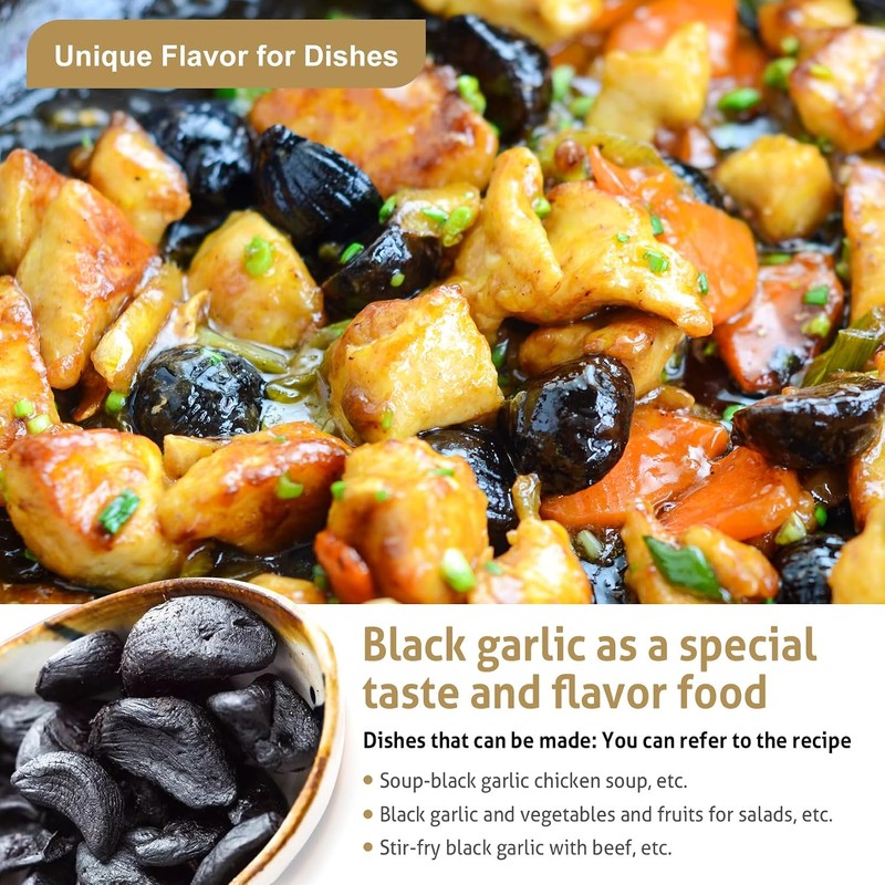 RioRand Black Garlic Whole & Peeled 90-Day Fermented No Added