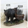 Ebros Gift Rustic Black Bear Carrying Saddlebags Holder With Glass