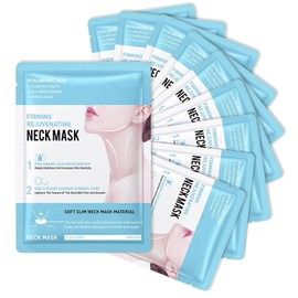 Neck Firming Masks, 10 Stück Kollagen-Halsmasken, Anti-Falten-Patches zur Faltenreduzierung Feuchtigkeitsspendende Maske, Straffende & glättende Wirkung für einen jugendlichen Hals