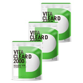 Set of 3 Bags: Vitamin Clear D, Highly Concentrated Vitamin D, Supplement, 2,000 IU, Krill Oil, Vitamin E, Made in Japan