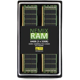 NEMIX RAM 64GB (2X32GB) DDR4 3200MHZ PC4-25600 2Rx4 1.2V 288-PIN ECC RDIMM Registered Server Memory KIT Compatible with ASRock Rack ROMED8-2T AMD EPYC Series Motherboard