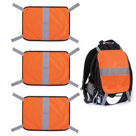 Watayo 3 Pcs Blaze Orange Safety Panel- 9 x 12 Inch Blaze Orange Panel Hunting Mesh- Orange Tent Backpack Cover Safety Panel with Reflective Strips for Field Hiking Camping Biking