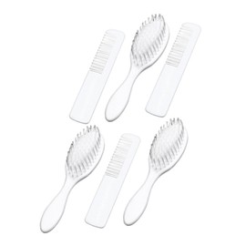 Kisangel 3sets Brush and Comb Kit Scalp Massager for Newborn Hair Care Gentle Bristles for Cradle Cap Relief for Boy Girl and Boy Girl Use