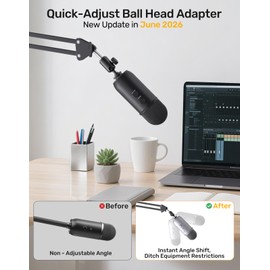 Ball and Socket Head Microphone Adapter with Angle Adjustment