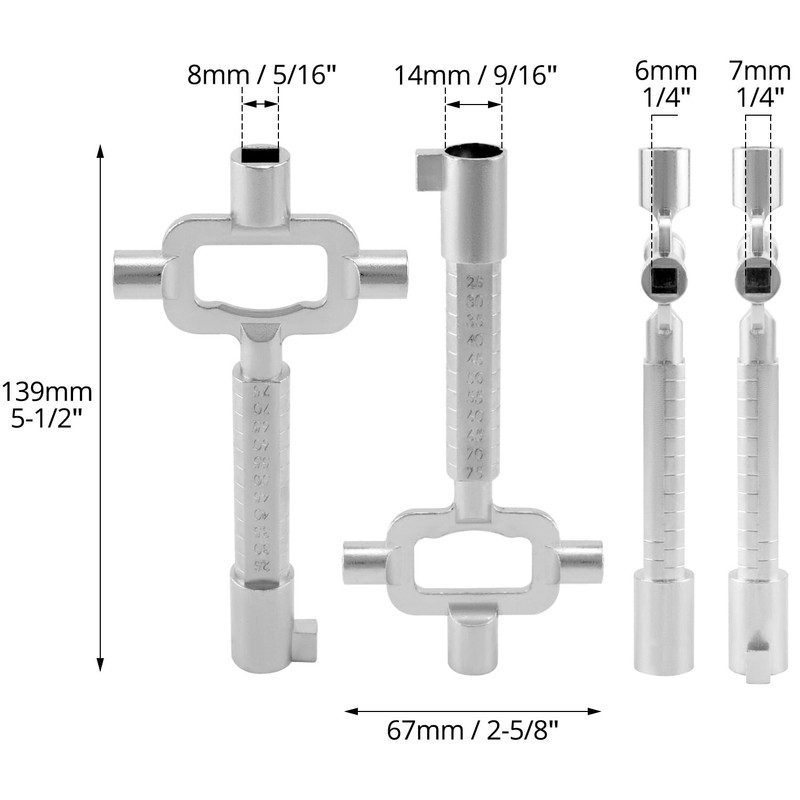 QWORK® Kurz Universal Construction Key, Architect Key, Construction Site Key