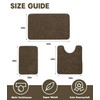 YIHOUSE Bathroom Rug Set 3 Piece, Memory Foam Brown Bath