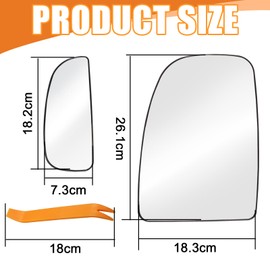 Spiegelglas Ersatz für Ducato Jumper Boxer Movano C 2006-2023, Beheizbar Konvex Ersatzspiegelglas Außenspiegel Glas Fahrerseite Asphärisch Rückspiegelglas Umkehrlinse ABS Rückfahrglas Spiegel(Links)