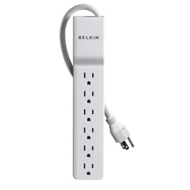 Belkin Home/Office Surge Protector, 6 AC Outlets, 10 ft Cord, 720 J, White