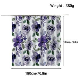 FAIRYGATE Bath Curtains 180x180cm Flowers Wall Shower Curtain Sweet Wedding Floral Girl Ladies Bathroom Bathtubs Decor Waterproof Fabric Bathtub Sets with 12 Hooks B8017