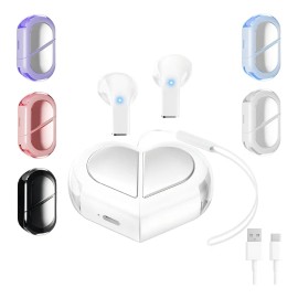 Audfonos Bmani K520 Porttil Auriculares Gamer Inalmbricos Bluetooth 5.3 In-ear Con Cordn de Colgante Forma De Corazn Dos Formas,Manos Libres,Color... 