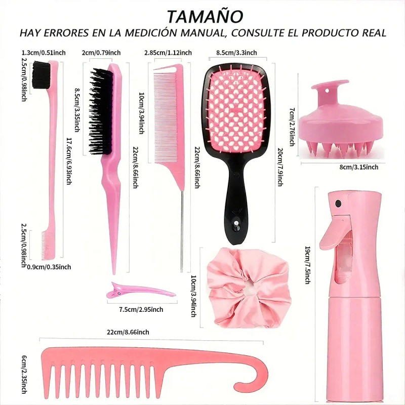 28 Kit Peines Regadera Pinzas De Cabello De Peines Cepillo