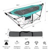 GLOBALWAY Portable Folding Hammock w/Side Pocket, Lounge Camping Bed w/Metal