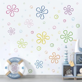 Lotusamber 236PCS Bikini Flowers Bubbles Wall Decals Under The Sea Birthday Party Decorations Colorful Bubble Wall Stickers for Bedroom Bathroom Wall Decor Windows Laptop Decor