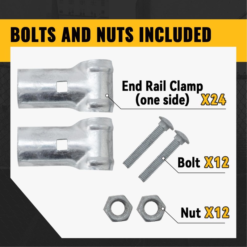 VIVIDA 1-3/8" End Rail T Clamps, Chain Link Fence T