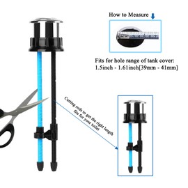 Teaayako Toilet Push Button 38mm Thread Diameter Dual Push Flushing Button Adjustable Toilet Water Tank Button,Black