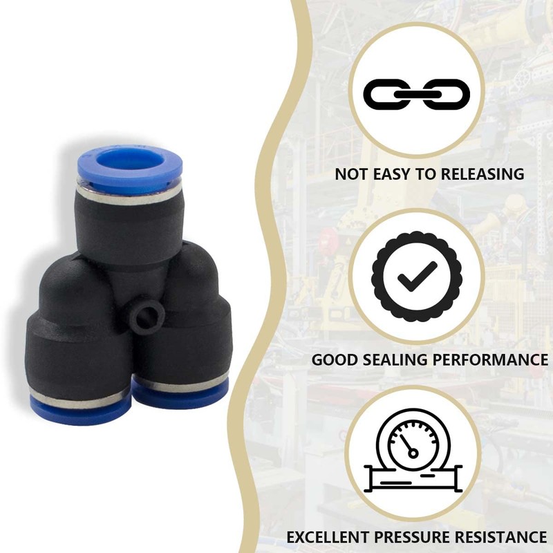 Bwintech 10 Pcs 12mm 3 Way Y Splitter Push in