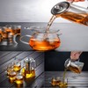 YUEMING Glass Teapots with Infuser,550 ml in Square Shape Borosilicate