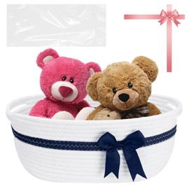 Abnaok Braided Storage Basket, Storage Basket, Children's Room, Small, Storage Basket, Braided Cotton, Cotton Rope Basket for Babies, Cosmetics, Stationery