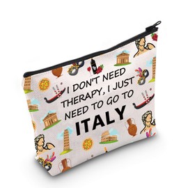Italy Gift Italy Travel Makeup Bag Italy Trip Toiletry Bag for Traveler Italian Vacation Gift Italy Lovers Gift (Therapy Italy)