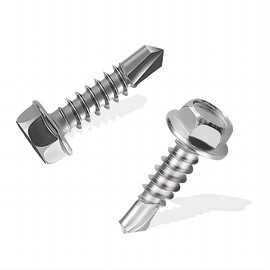 Trapezoidal Sheet Metal Screws Self-Tapping Screws M4.2 x 16 mm 410 Stainless Steel Self Tapping Screws Hexagonal Screws Drilling Screws Stainless Steel Metal Roofing Screws Pack of 150