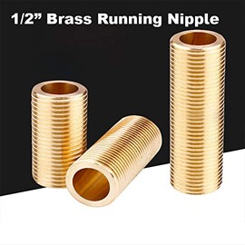 Threaded Tube 1PCS 1/2" Brass Running Nipple Long Threaded Plumbing Fitting for Tank Connectors (50mm) (120mm)