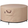 QH.HOME Fire Pit Cover Round-45-48 Inch Heavy Duty 900D Strong