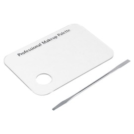 HUSHUI Clear Acrylic Makeup Mixing Palette with Stainless Steel Spatula Tool for Nail Art and Cosmetic Application