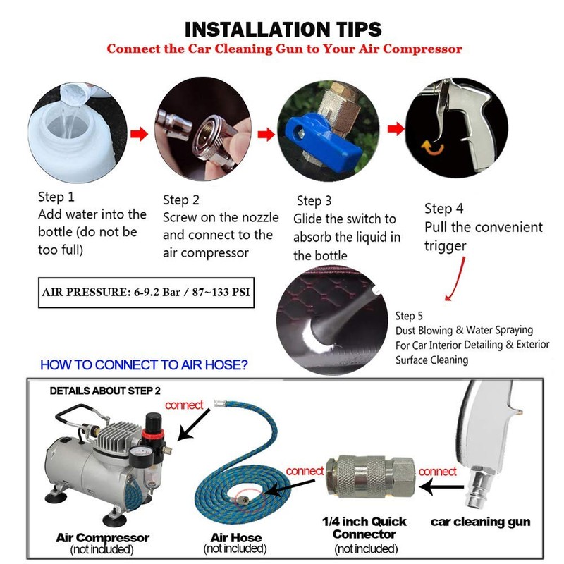 Tornado Automatic Cleaning Gun High Pressure Washing Gun Compressed Air