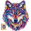 Wooden Jigsaw Puzzles, Wolf Unique Shaped Wood Puzzle for Adults,