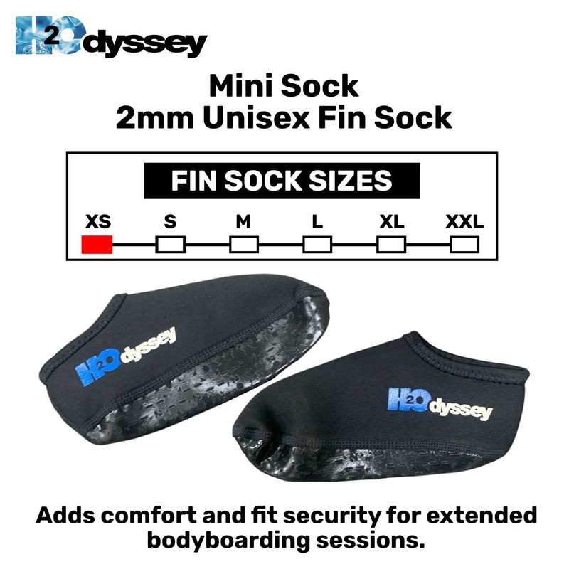 H2ODYSSEY 2mm Neoprene Snorkeling Fin Sock - Large- Fits Shoe