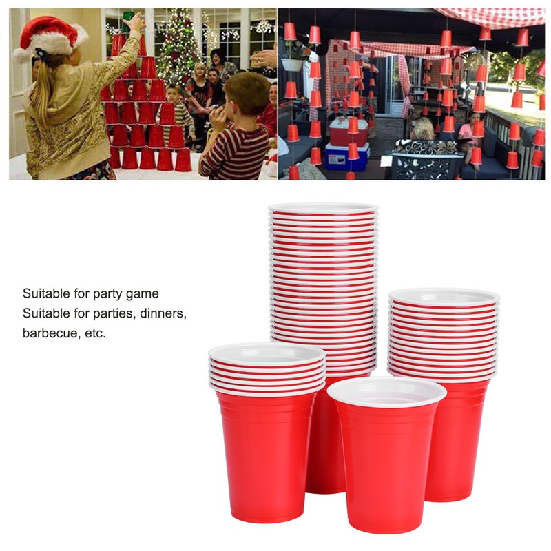 50Pcs 360ml Disposable Party Cups Plastic Cup Party Game Supplies