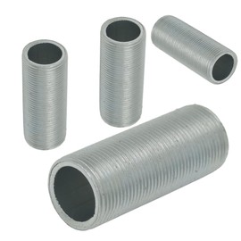 4 x Threaded Pipe M13 x 1 - 30 mm Length - ISO Fine Thread DIN 13-5 - Metal Pipe with External Thread Made of Galvanised Iron