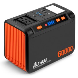 Takki 250W Portable Power Station 222Wh Camping Backup Lithium Battery with Pure Sine Wave AC Outlet 110V Solar Generator for Camping CPAP Home Use Backup Emergency Laptop