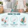 Long Handled Toilet Wiping Aid with Tissue Release Button, Ergonomic