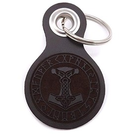 Samunshi® Leather Keyring with Engraving with Various Motifs Gifts Made in Germany 38 Colours 8 x 4.8 cm, Dark Brown/Engraved, Keyring