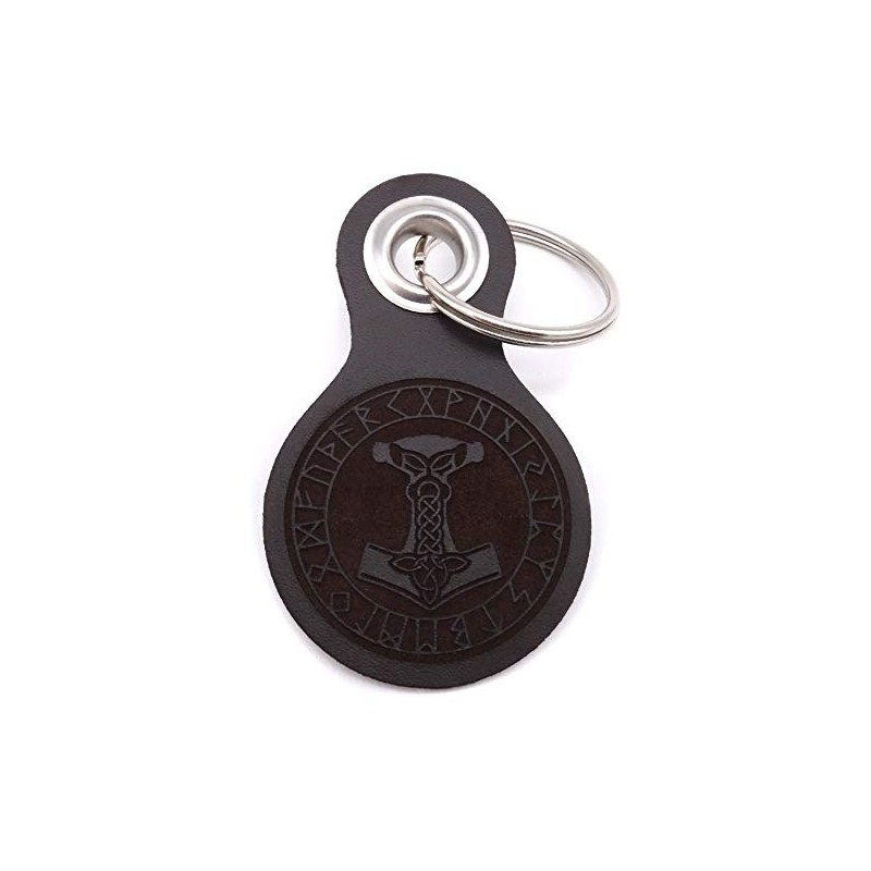 Samunshi® Leather Keyring with Engraving with Various Motifs Gifts Made