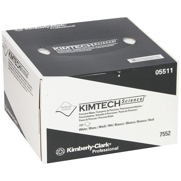 Kimtech Kimberly-Clark Science Precision KimWipes, 05511, 4.5" x 8.4", Professional Delicate Task Tissue, 1-ply, Pack of 280 Wipes