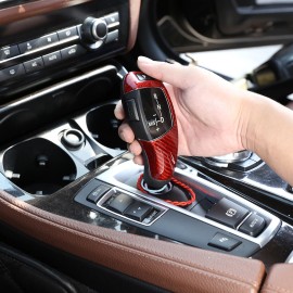 momocar Red Real Carbon Fiber Gear Sh'ft Knob Trim Cover Fit for BVWX3 X4 X5 X6 F10 F30