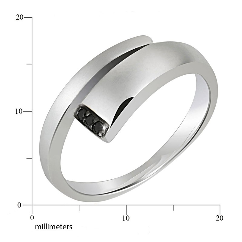 Goldmaid Sterling Silver Ring 3 Black Diamonds with 0.03ct -