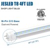 JESLED T8 4FT LED Type A+B Light Bulbs, 24W 3000LM