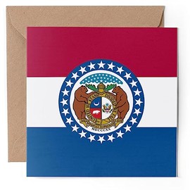 1 x Greeting Card - Missouri Flag Vector Emblem - Blank Birthday Celebration Anniversary #60778
